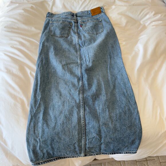 Levi's® Premium Ankle Column Skirt Blue Size 28 - Picture 5 of 7